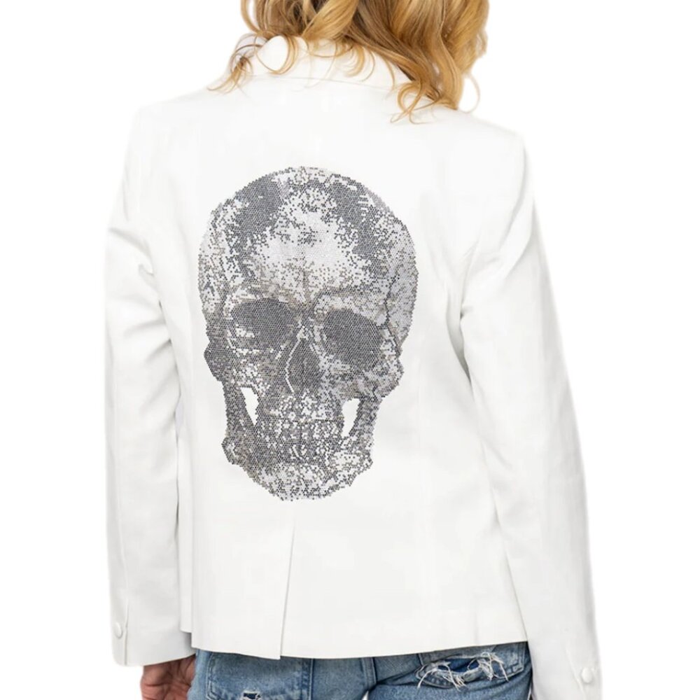 Crystal Skull Blazer - White